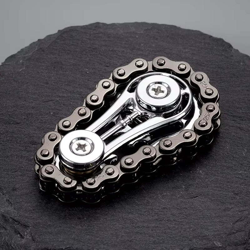 Metal Chain and Sprocket Fidget Spinner
