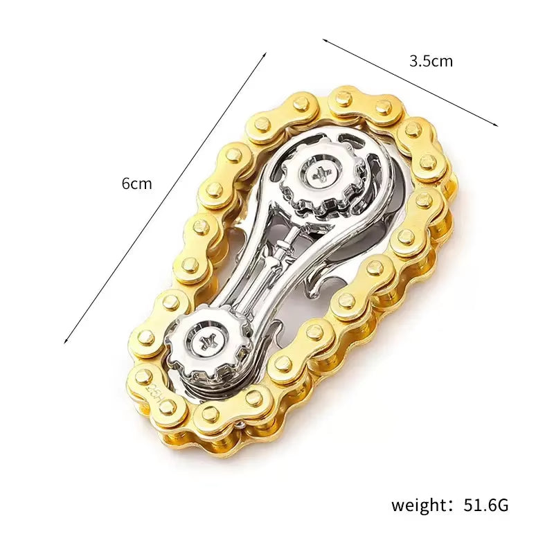 Metal Chain and Sprocket Fidget Spinner