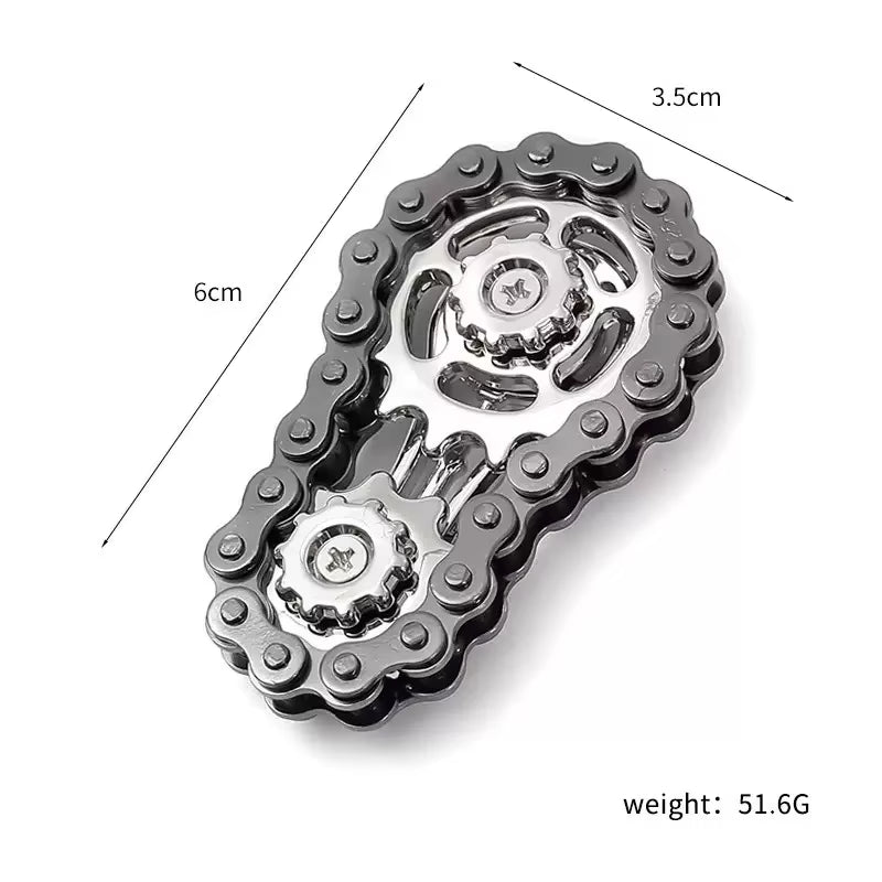 Metal Chain and Sprocket Fidget Spinner