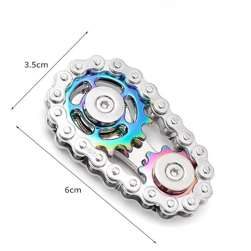 Metal Chain and Sprocket Fidget Spinner