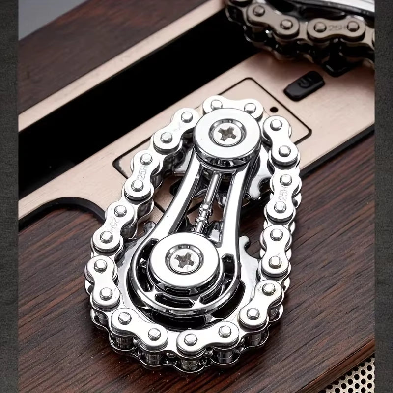 Metal Chain and Sprocket Fidget Spinner