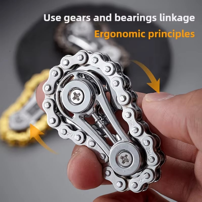 Metal Chain and Sprocket Fidget Spinner