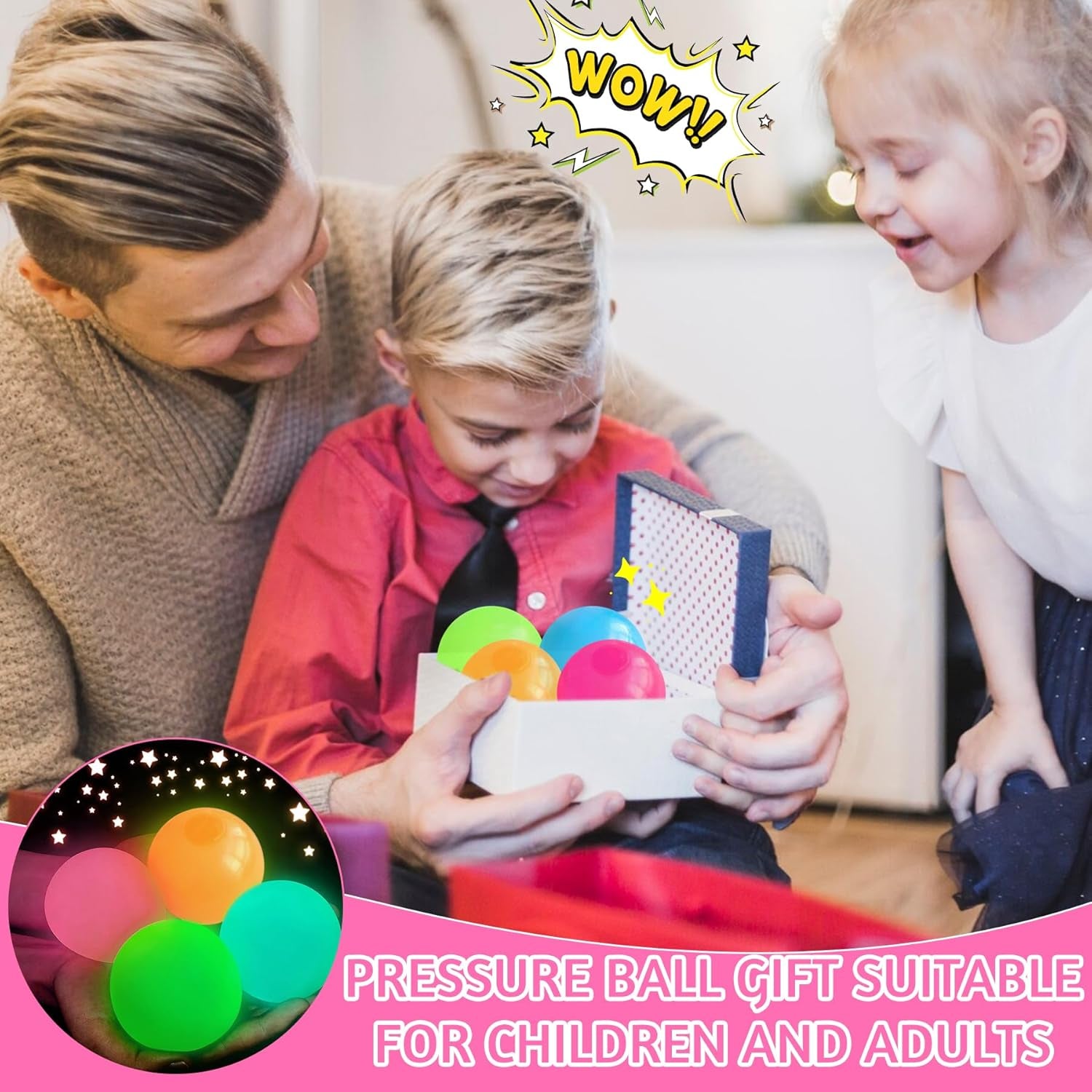 12Pcs Glow in the Dark Sticky Balls