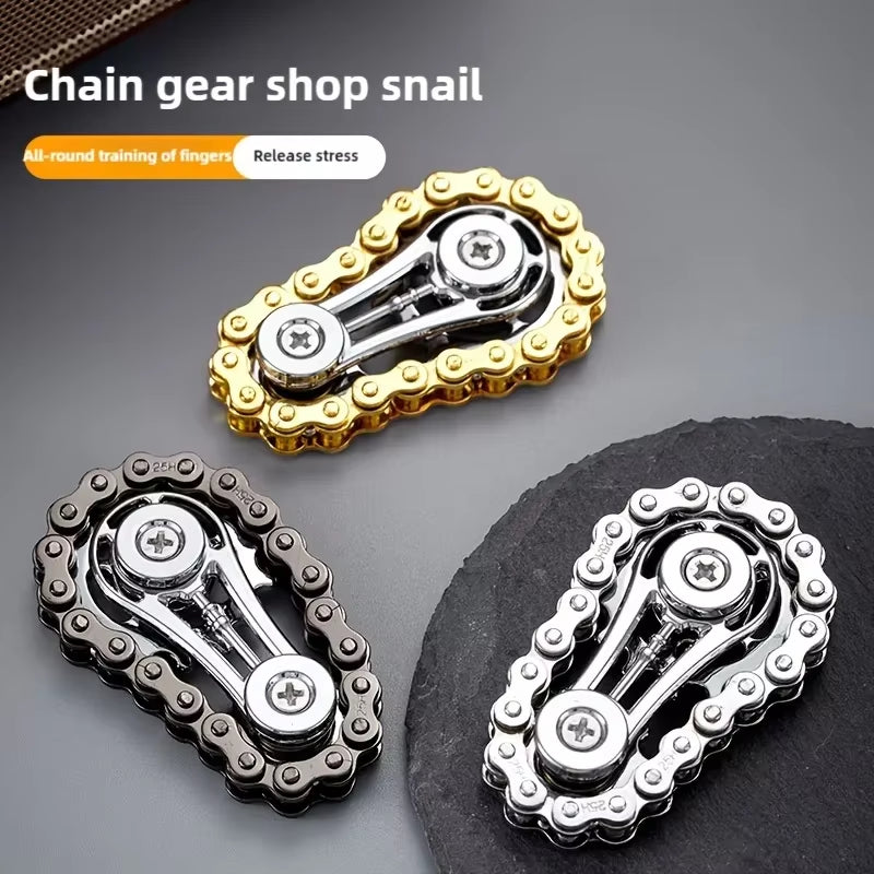 Metal Chain and Sprocket Fidget Spinner