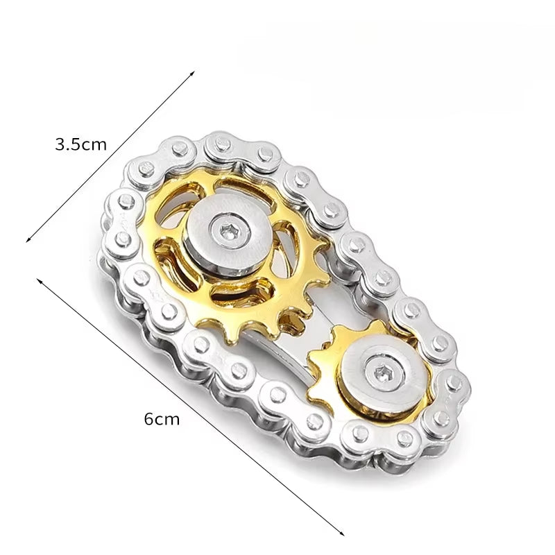 Metal Chain and Sprocket Fidget Spinner