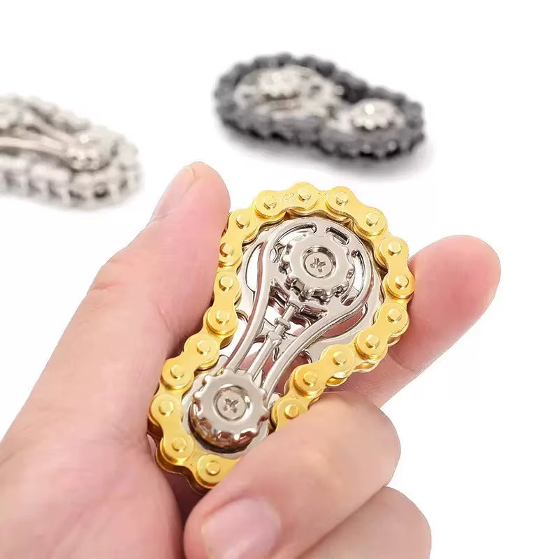 Metal Chain and Sprocket Fidget Spinner