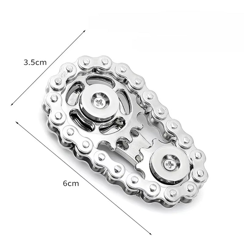 Metal Chain and Sprocket Fidget Spinner