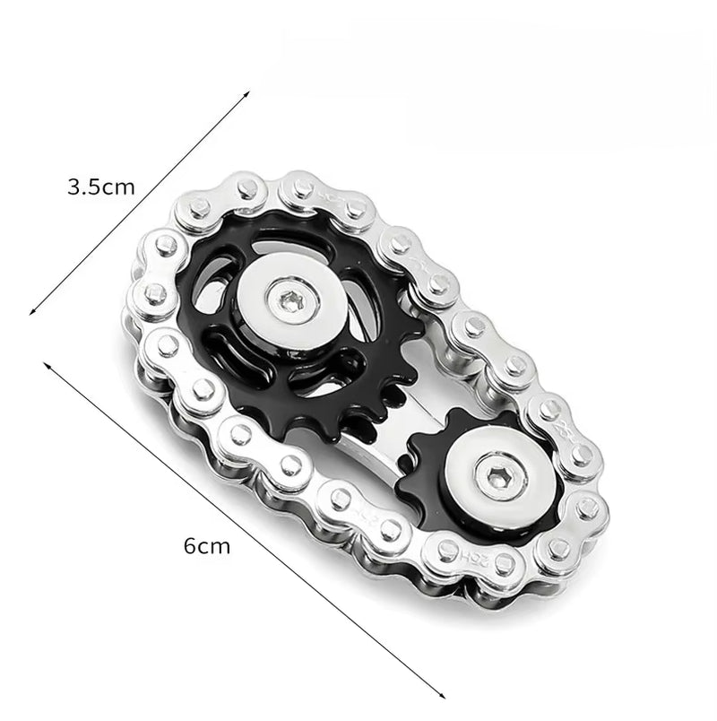 Metal Chain and Sprocket Fidget Spinner