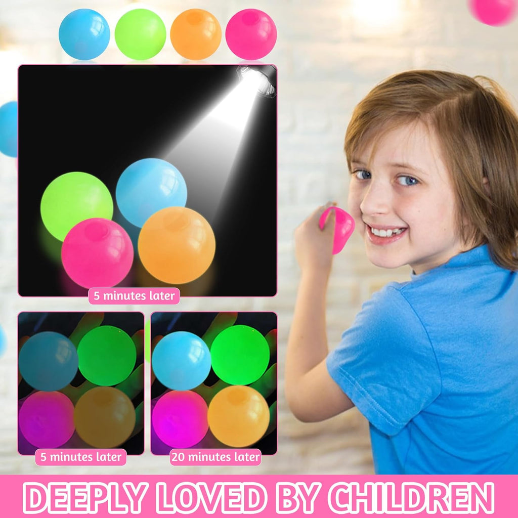 12Pcs Glow in the Dark Sticky Balls